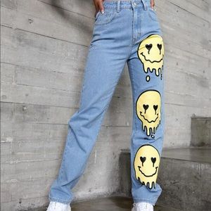 Shien Smiley face jeans